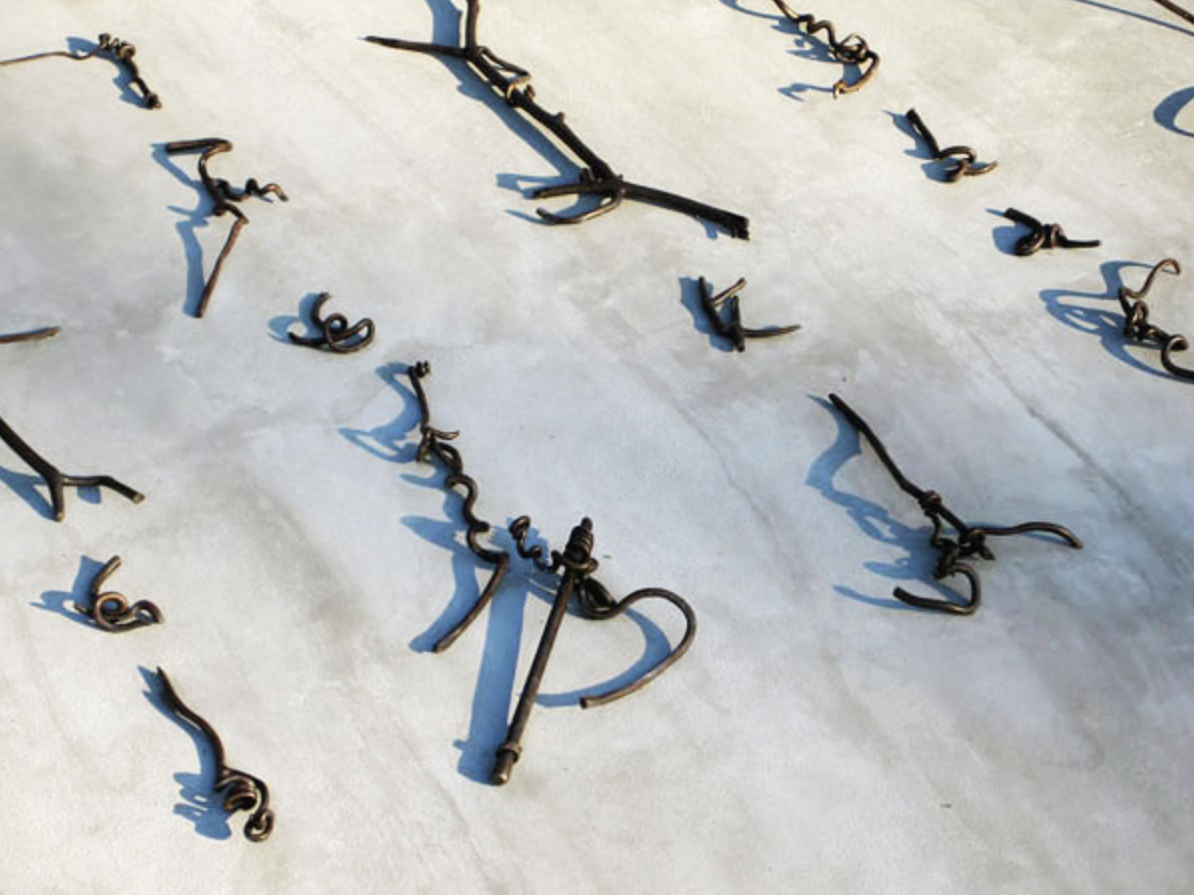 Detail from Cui Fei's Vermicular Calligraphy exhibition